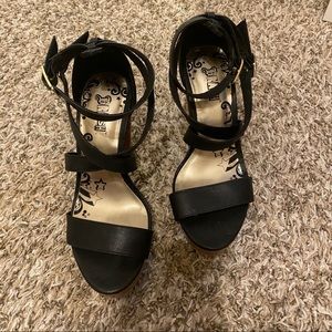 Black platform heels